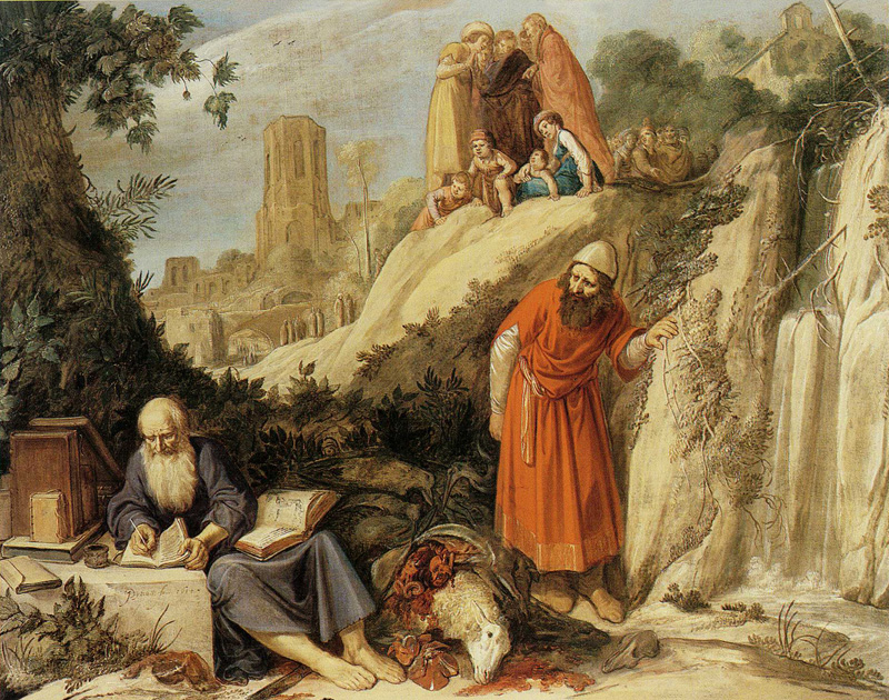 Jan Pynas, Hippocrates bezoekt Democritus in Abdera, 1614