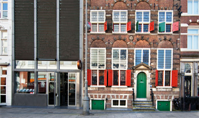 The facade of the Rembrandt House and Museum