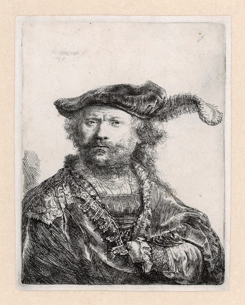 Rembrandt, Zelfportret met gepluimde baret, 1638
