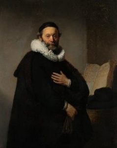 Schilderij van Rembrandt, Portret van de remonstrantse predikant Johannes Wtenbogaert, 1633.