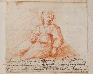 Tekening gemaakt door Jörg Christoph Eimmart, Young Girl uit 1636