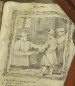 detail from fig. 1: the illustration in the book on the table.