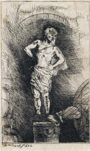 Schilderij van Rembrandt, Statue of Nebuchadnezzar, 1655