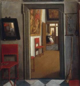 Samuel van Hoogstraten, A Peepshow with Views of the Interior of a Dutch House, c. 1657-1660. Egg tempera on panel, 58 x 88 x 60.5 cm (overall dimensions), London, National Gallery.