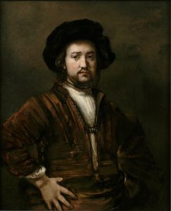 Rembrandt, Portrait of a Man with Arms Akimbo, 1658. Canvas, 107.4 x 87 cm. Kingston, Agnes Etherington Art Centre, Gift of Alfred and Isabel Bader, 2015, access no. (58-008). photo Bernard Clark