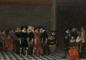 Schilderij van Willem Cornelisz Duyster, A Wedding Feast, long known as “The Wedding of Adriaen Ploos van Amstel and Agnes van Bijler, 1616”