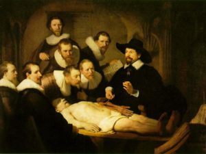 Rembrandt, The Anatomy Lesson of Dr. Nicolaes Tulp, 1632. Oil on canvas, 169.5 x 216.5 cm. The Hague, Mauritshuis.