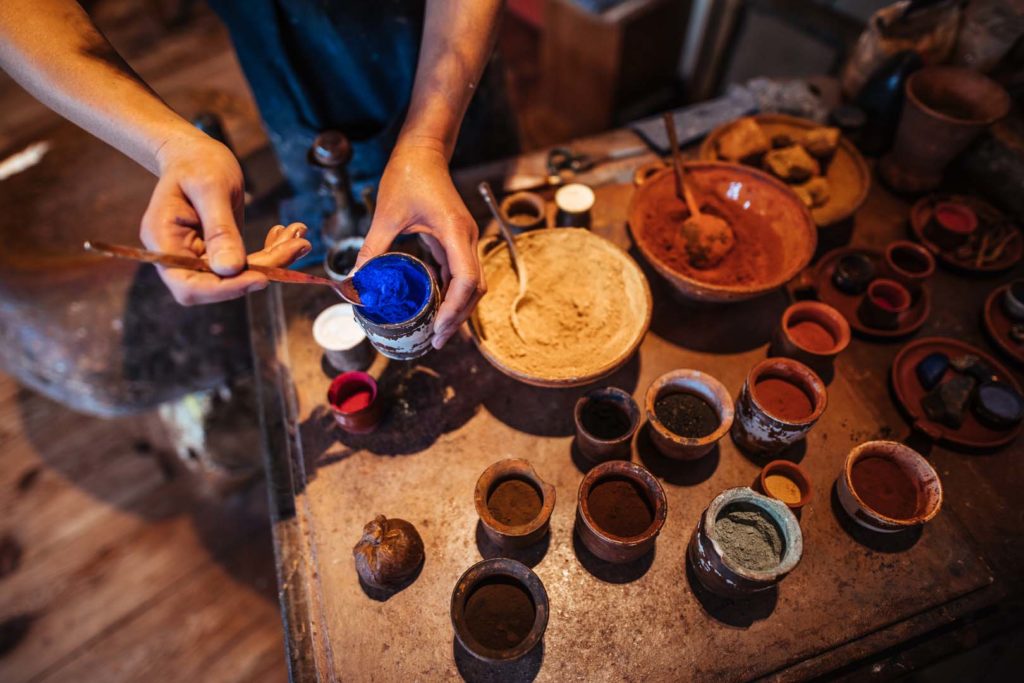 Ouderwetse manier van verf maken