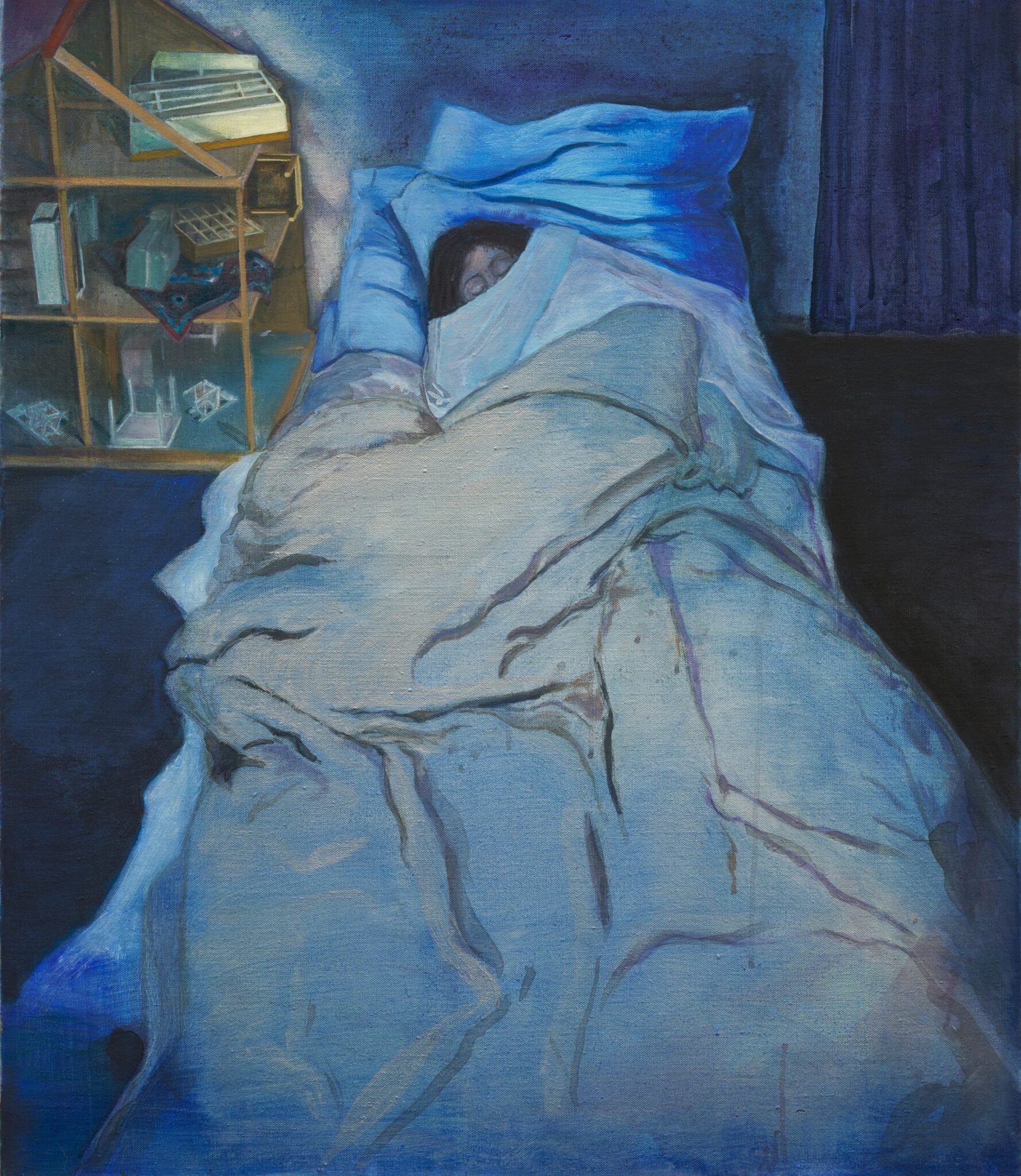 Arjan van Helmond, Sleeping Figure #2, 2024. Gouache en acryl op doek, 93 x 80 cm, Courtesy van de kunstenaar en Gerhard Hofland Gallery. Foto Jonathan de Waart