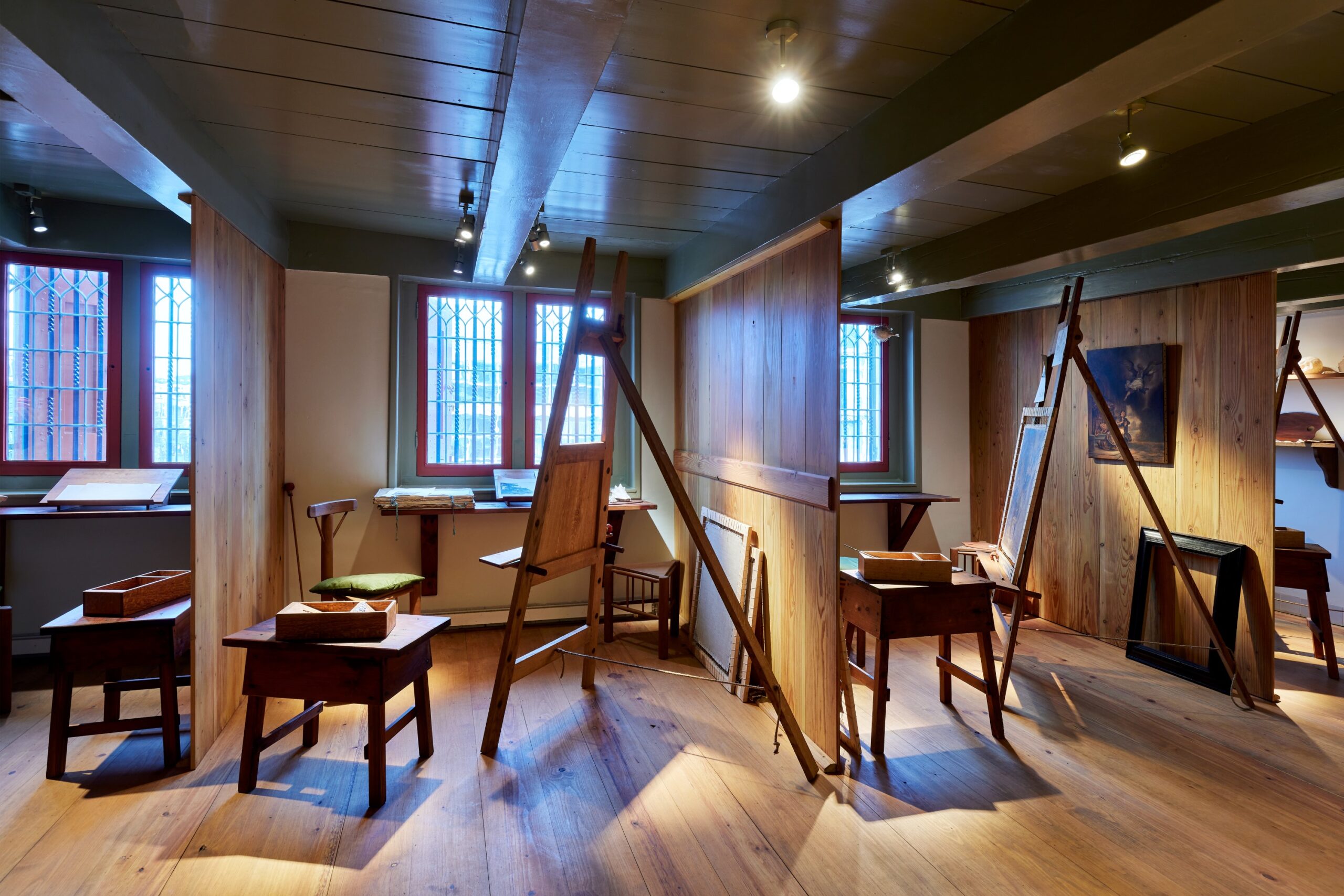 Rembrandt van Rijn's atelier with its four north-facing windows at Rembrandt House Museum